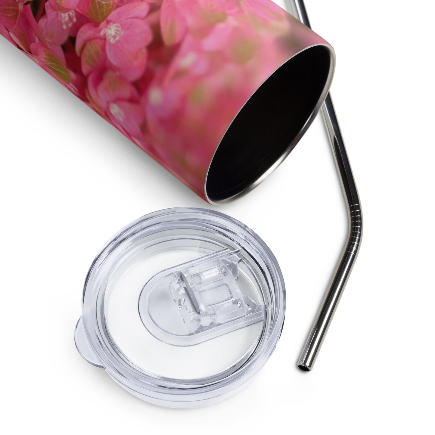 Pink Hydrangea Stainless steel tumbler