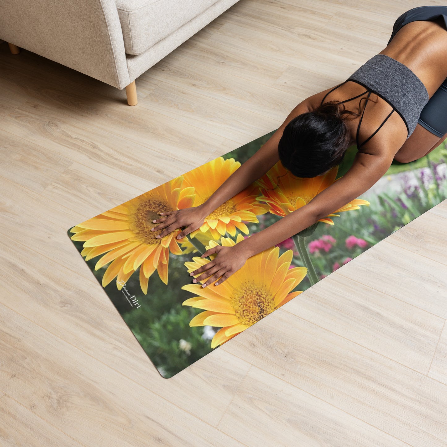 Gerbera Daisies Yoga mat