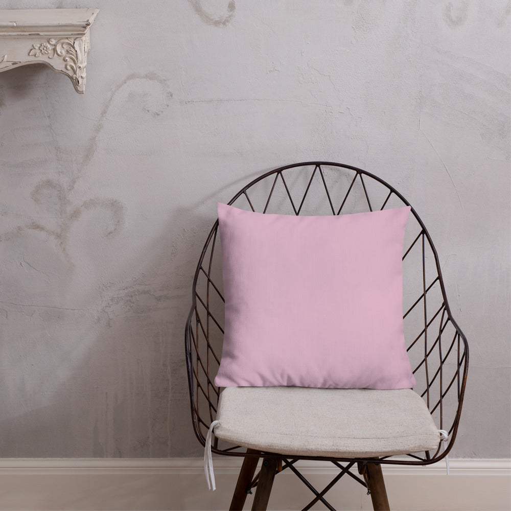 Pink Mandevilla Premium Pillow with Pink Back