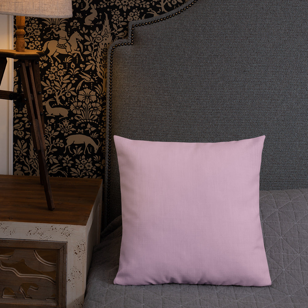 Pink Mandevilla Premium Pillow with Pink Back
