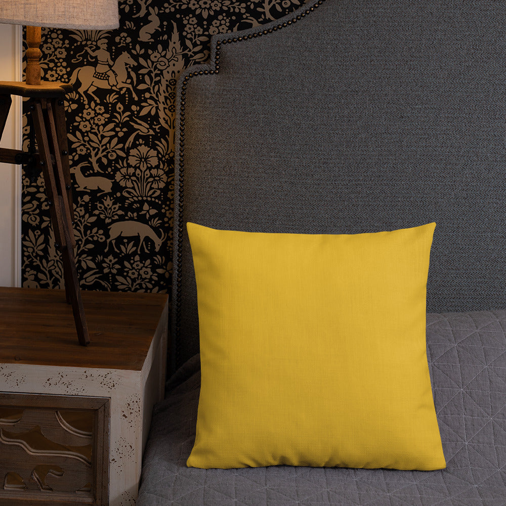 Burnt Orange Day Lilies Premium Pillow with Yellow/Gold Back