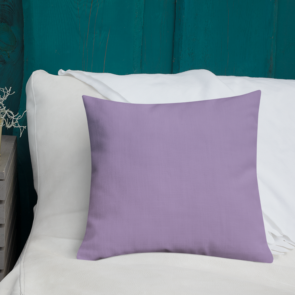 Purple Petunias Premium Pillow with light purple back
