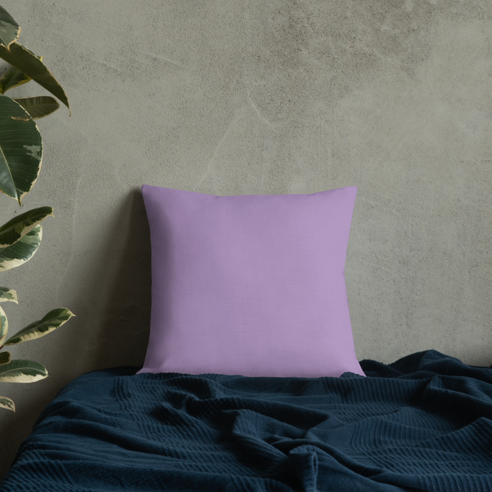 Purple Petunias Premium Pillow with light purple back