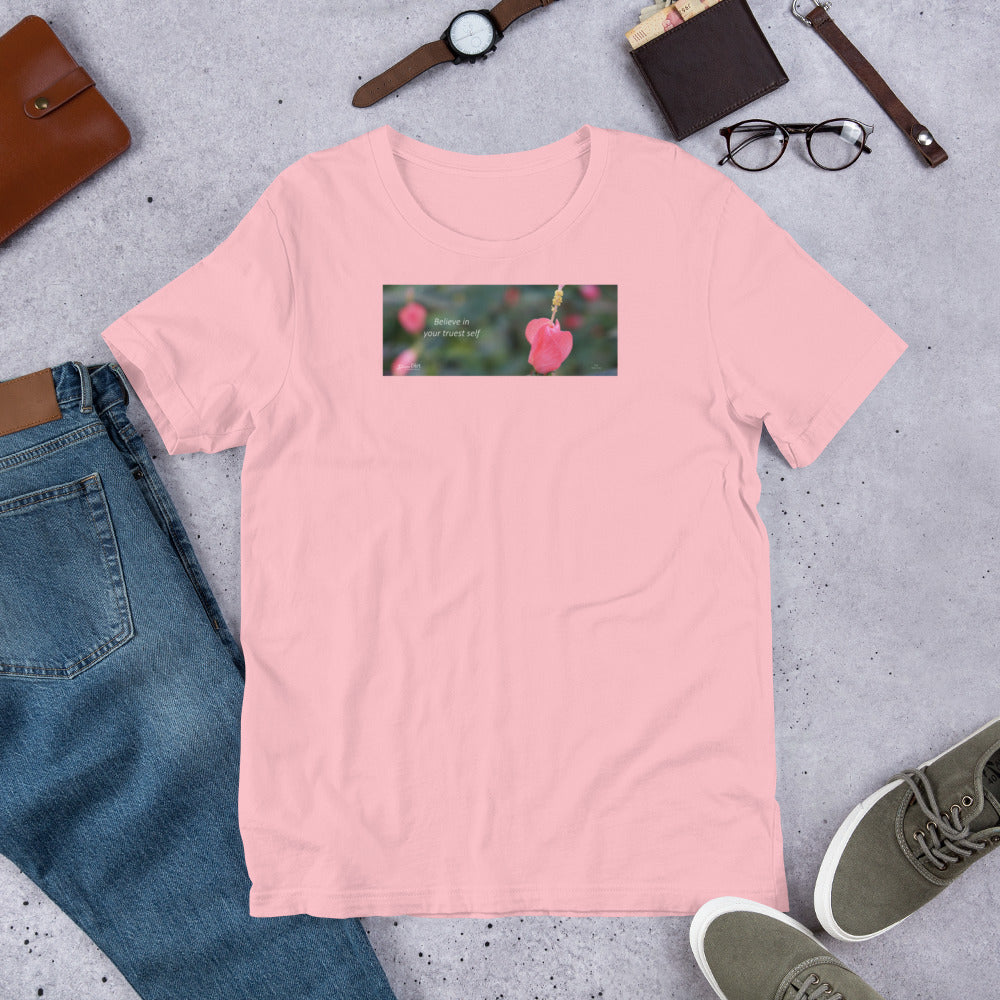 Pink Turk's Cap "Believe in your truest self" Short-Sleeve Unisex Premium T-Shirt - Bella + Canvas 3001