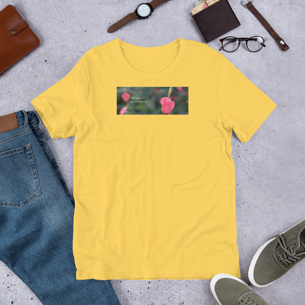 Pink Turk's Cap "Believe in your truest self" Short-Sleeve Unisex Premium T-Shirt - Bella + Canvas 3001