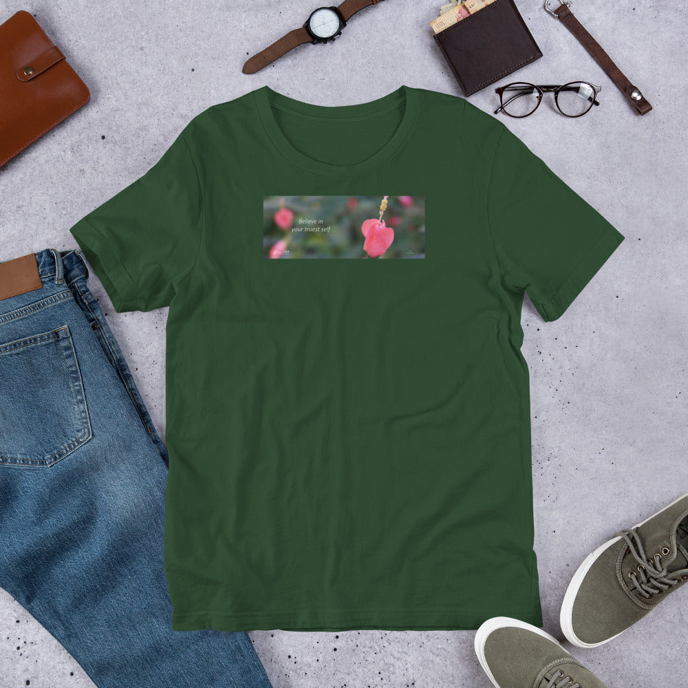Pink Turk's Cap "Believe in your truest self" Short-Sleeve Unisex Premium T-Shirt - Bella + Canvas 3001