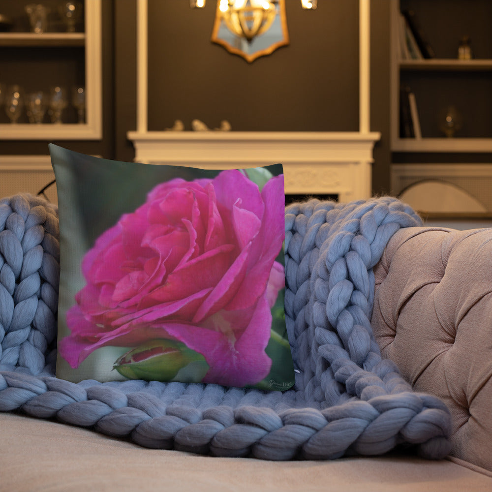 Belindabella Rose "Purple Prince" Premium Pillow-Light Grey back