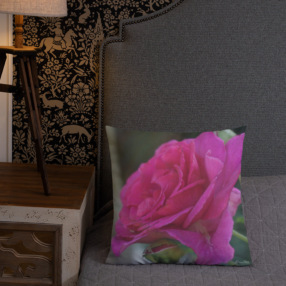 Belindabella Rose "Purple Prince" Premium Pillow-Light Grey back