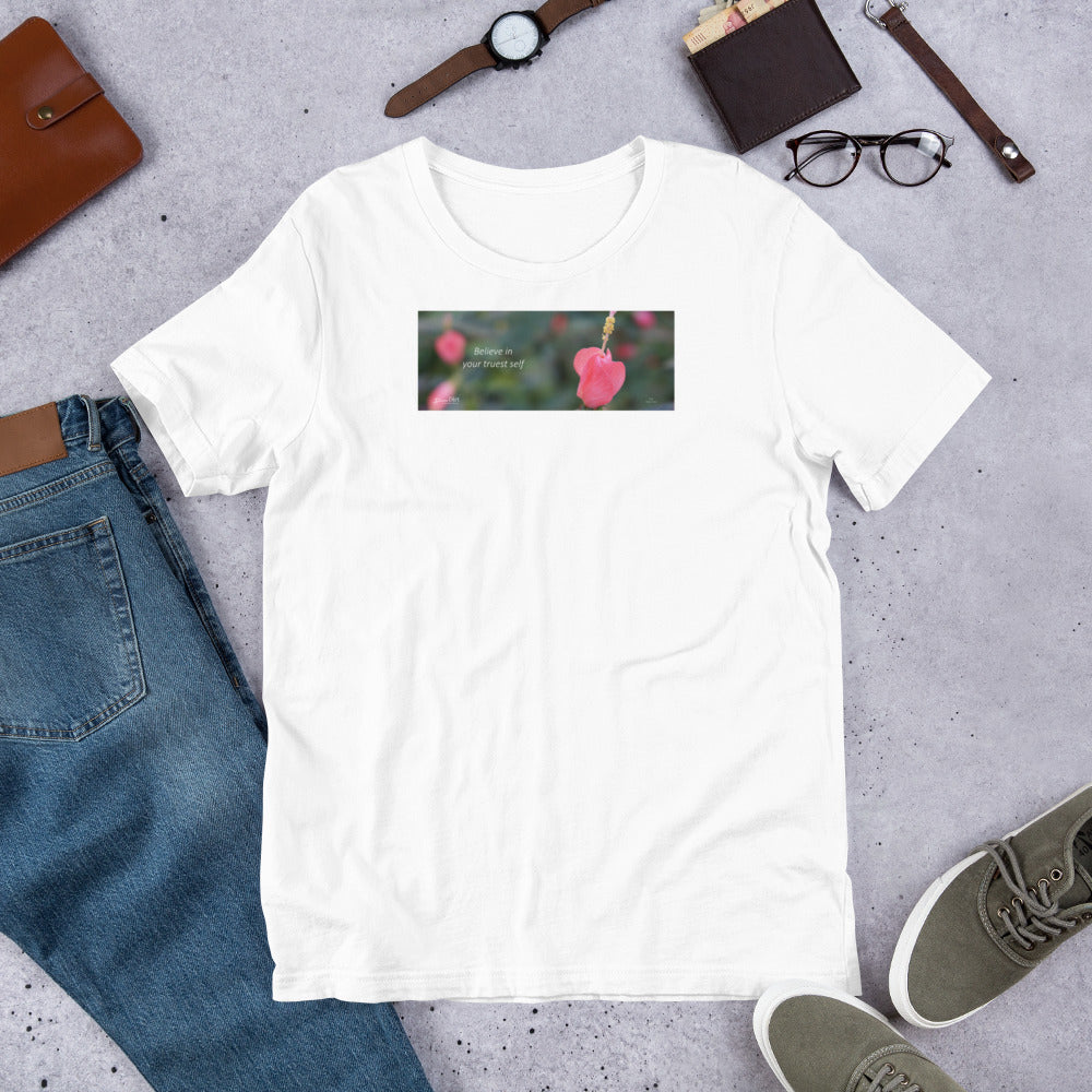 Pink Turk's Cap "Believe in your truest self" Short-Sleeve Unisex Premium T-Shirt - Bella + Canvas 3001
