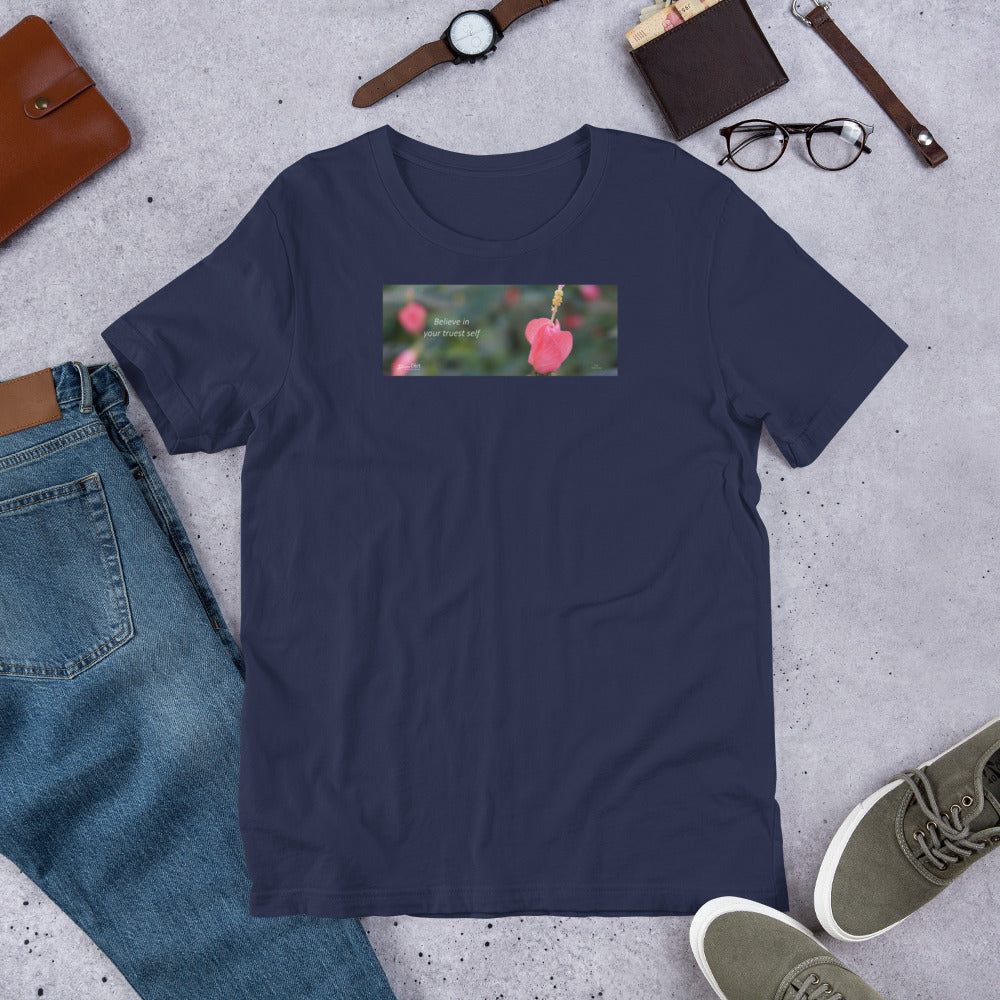 Pink Turk's Cap "Believe in your truest self" Short-Sleeve Unisex Premium T-Shirt - Bella + Canvas 3001