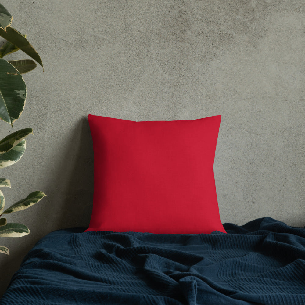 Merry Christmas Premium Pillow with Red Back