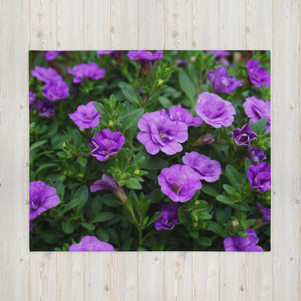 Double Petunias Throw Blanket 'Abundance'