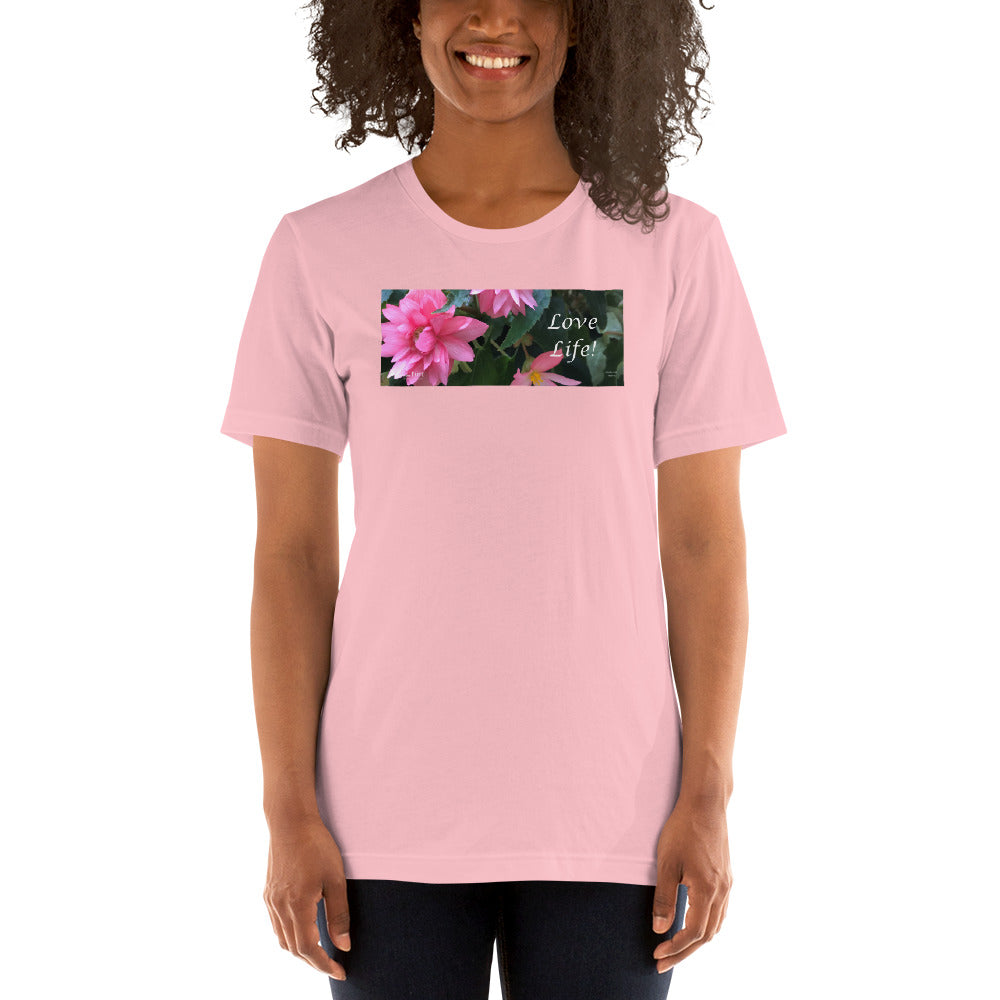 Love Life! Funky Pink Begonia Short-Sleeve T-Shirt