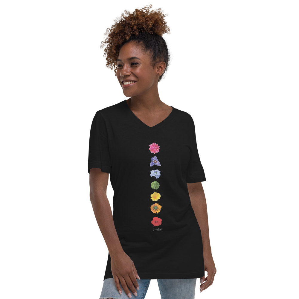 Unisex Short Sleeve V-Neck T-Shirt_Black