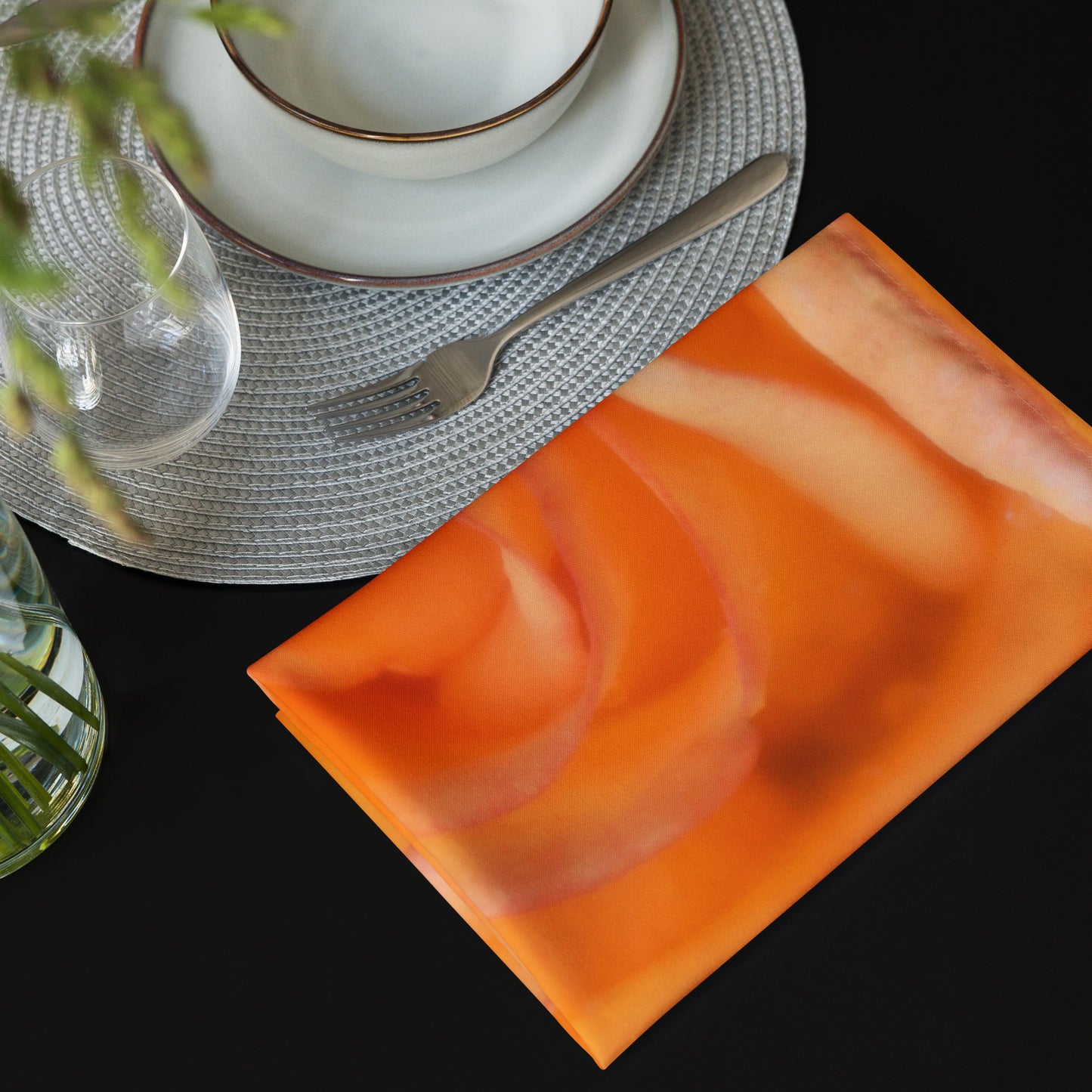 Orange Rose Cloth napkin set