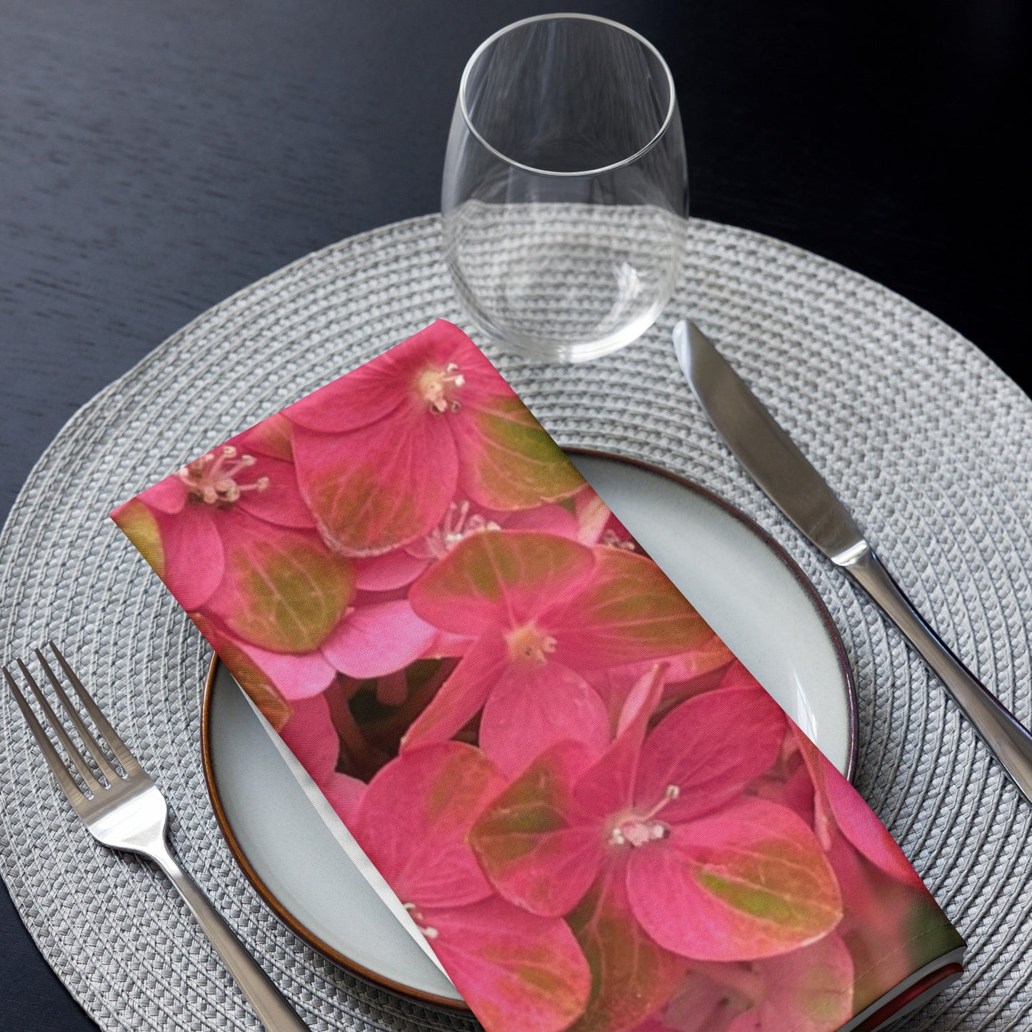 Pink Hydrangea Cloth napkin set