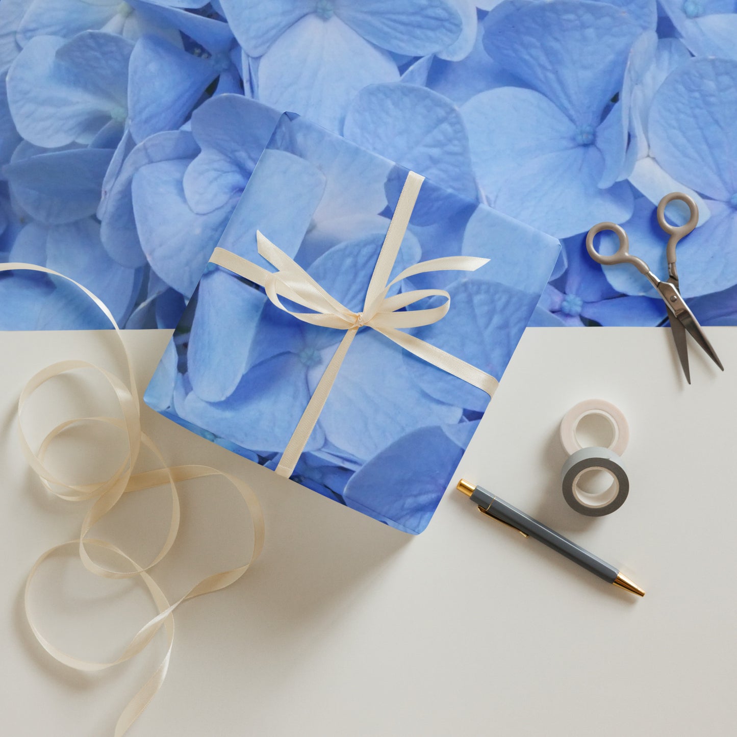 Blue Hydrangea Wrapping paper sheets