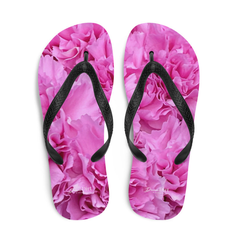 Pink Carnations Flip-Flops 'Happy'