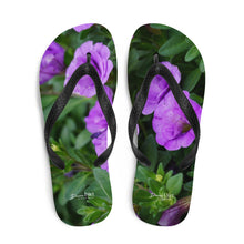 Load image into Gallery viewer, Purple Petunias Flip-Flops  &#39;Abundance&#39;

