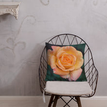 Load image into Gallery viewer, Orange Delight Rose Premium Pillow with White Back
