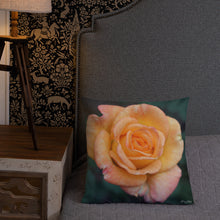 Load image into Gallery viewer, Orange Delight Rose Premium Pillow with White Back
