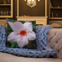 Load image into Gallery viewer, Pink Mandevilla Premium Pillow with Pink Back
