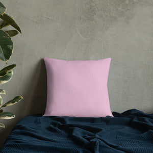Pink Mandevilla Premium Pillow with Pink Back