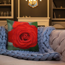 Load image into Gallery viewer, Red Rose Premium Pillow with White Back

