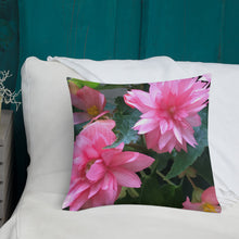 Load image into Gallery viewer, Pink Begonia Premium Pillow with Pink Back
