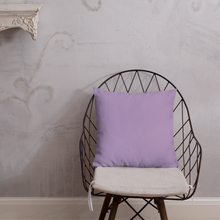 Load image into Gallery viewer, Purple Petunias Premium Pillow with light purple back
