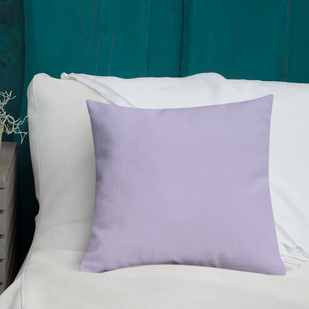 Purple Clematis Premium Pillow with light purple back