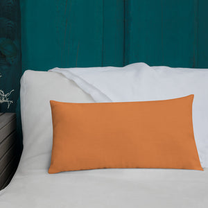 Golden Orange Gerbera Daisies Premium Pillow with Orange Back