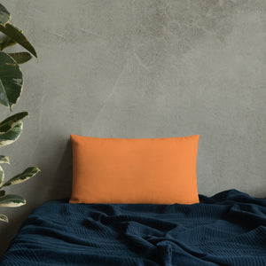 Golden Orange Gerbera Daisies Premium Pillow with Orange Back