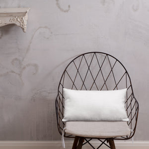 Blue Plumbago Premium Pillow with White Back