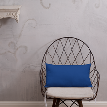Load image into Gallery viewer, Blue Plumbago Premium Pillow with blue back
