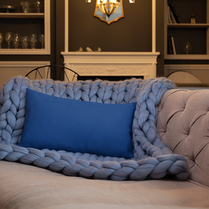 Blue Plumbago Premium Pillow with blue back