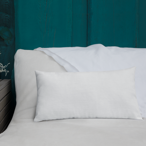 Blue Plumbago Premium Pillow 'Grateful' with White Back