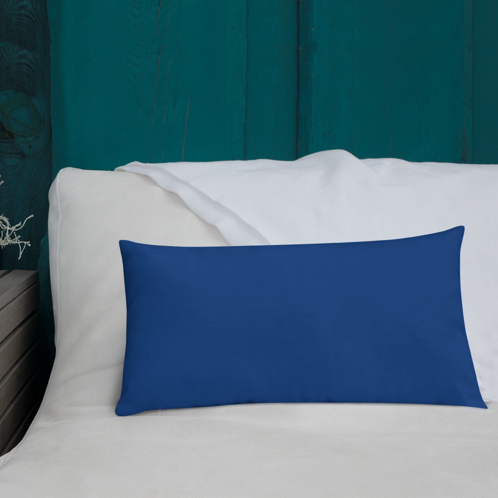 Blue Plumbago Premium Pillow 'Grateful' with dark blue back