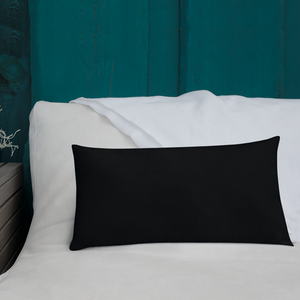 Blue Plumbago Premium Pillow 'Grateful' with Black Back