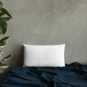 Blue Plumbago Premium Pillow with White Back