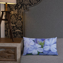 Load image into Gallery viewer, Blue Plumbago Premium Pillow with White Back
