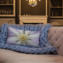Load image into Gallery viewer, Purple Clematis Premium Pillow with Light Purple Back

