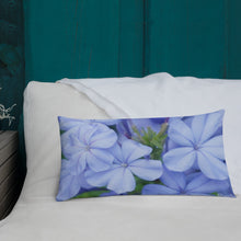 Load image into Gallery viewer, Blue Plumbago Premium Pillow with White Back
