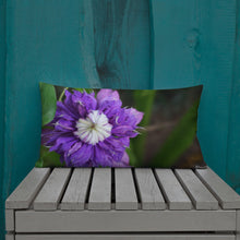 Load image into Gallery viewer, Purple Clematis Premium Pillow with White Back
