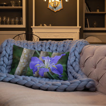 Load image into Gallery viewer, Purple Louisiana Iris Premium Pillow with White Back
