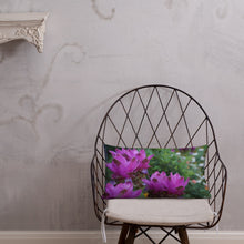 Load image into Gallery viewer, Pink Siam Tulips Premium Pillow with White Back
