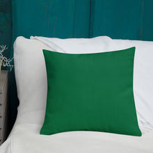 Load image into Gallery viewer, Blue Butterfly Bush Clerodendrum Premium Pillow with Green Back
