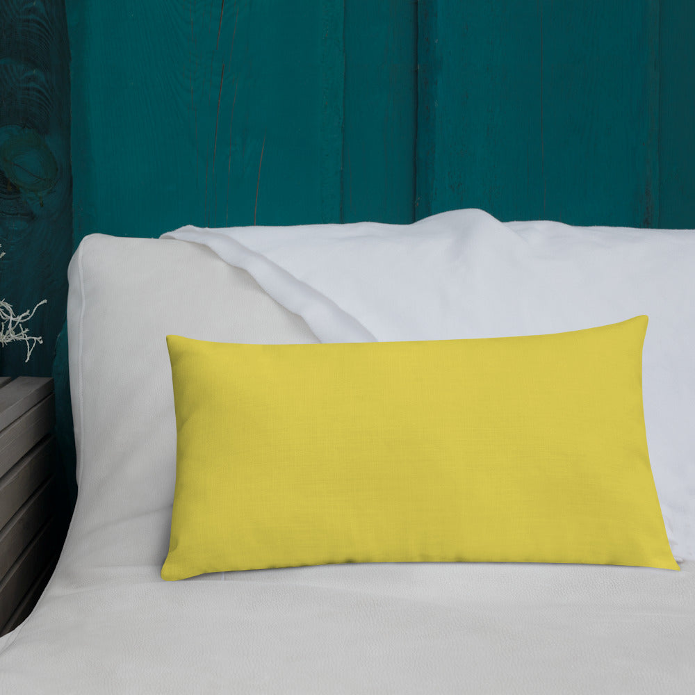 Pink Oxalis & Sedum Premium Pillow with Yellow Back
