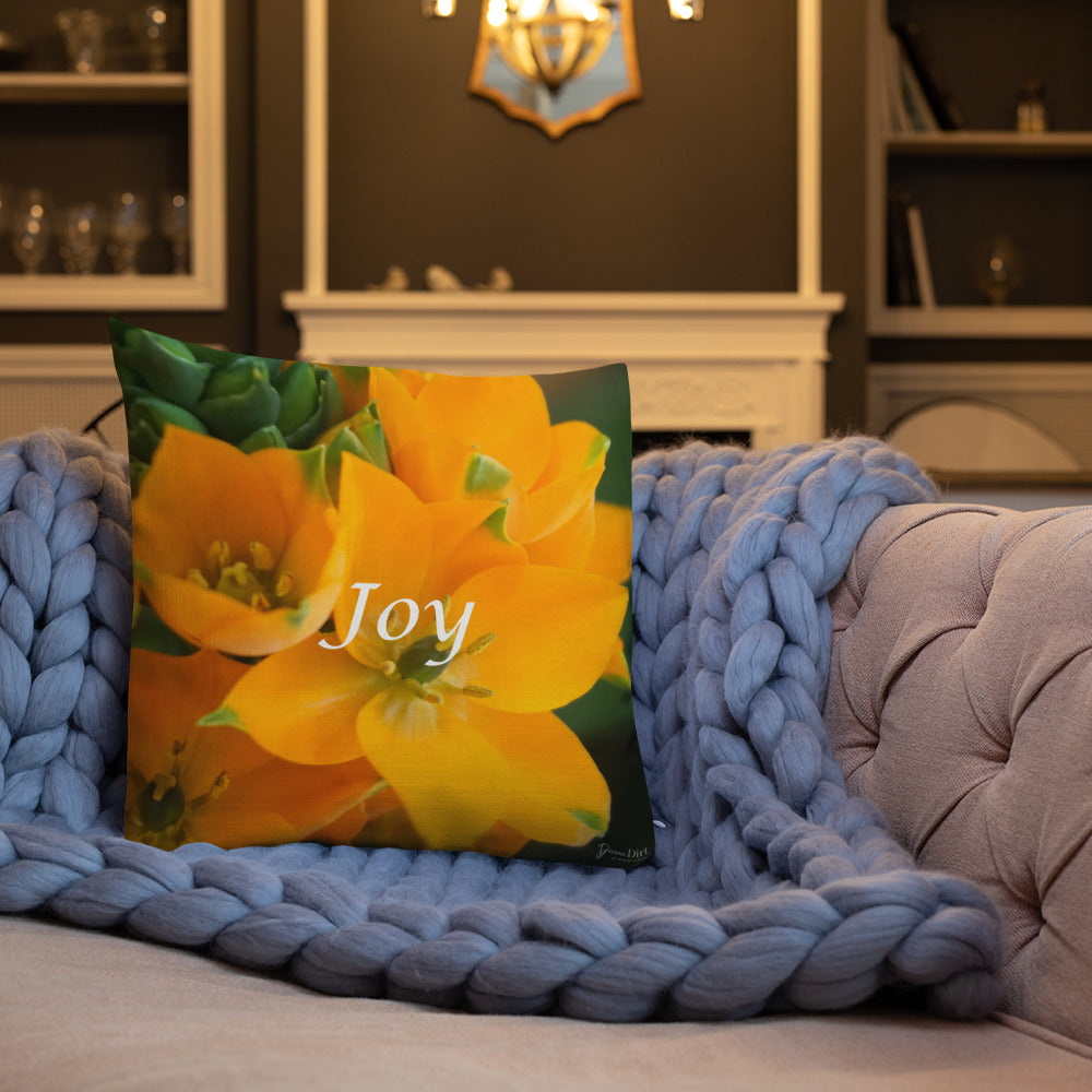 Orange Star with White Back Premium Pillow "Joy"
