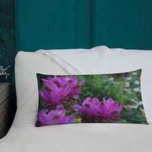 Load image into Gallery viewer, Pink Siam Tulips Premium Pillow with White Back
